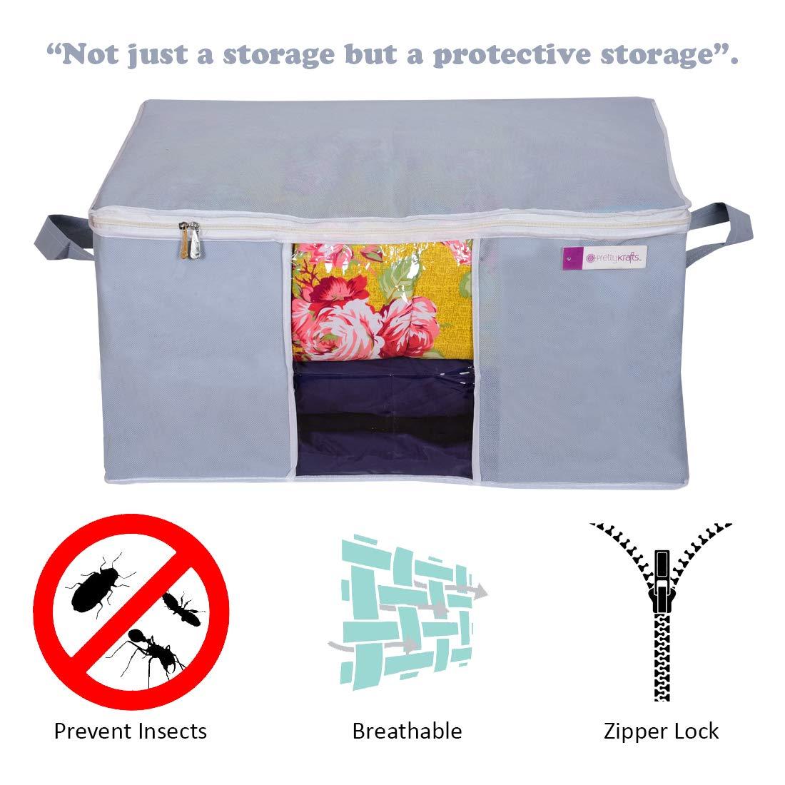Storage Bag-UnderBed Blanket Storage Bag Covers With Handles (Set of 2)