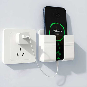 Wall Mounted Mobile Holder With Adhesive Strips& Charging Holder (Pack of 4)