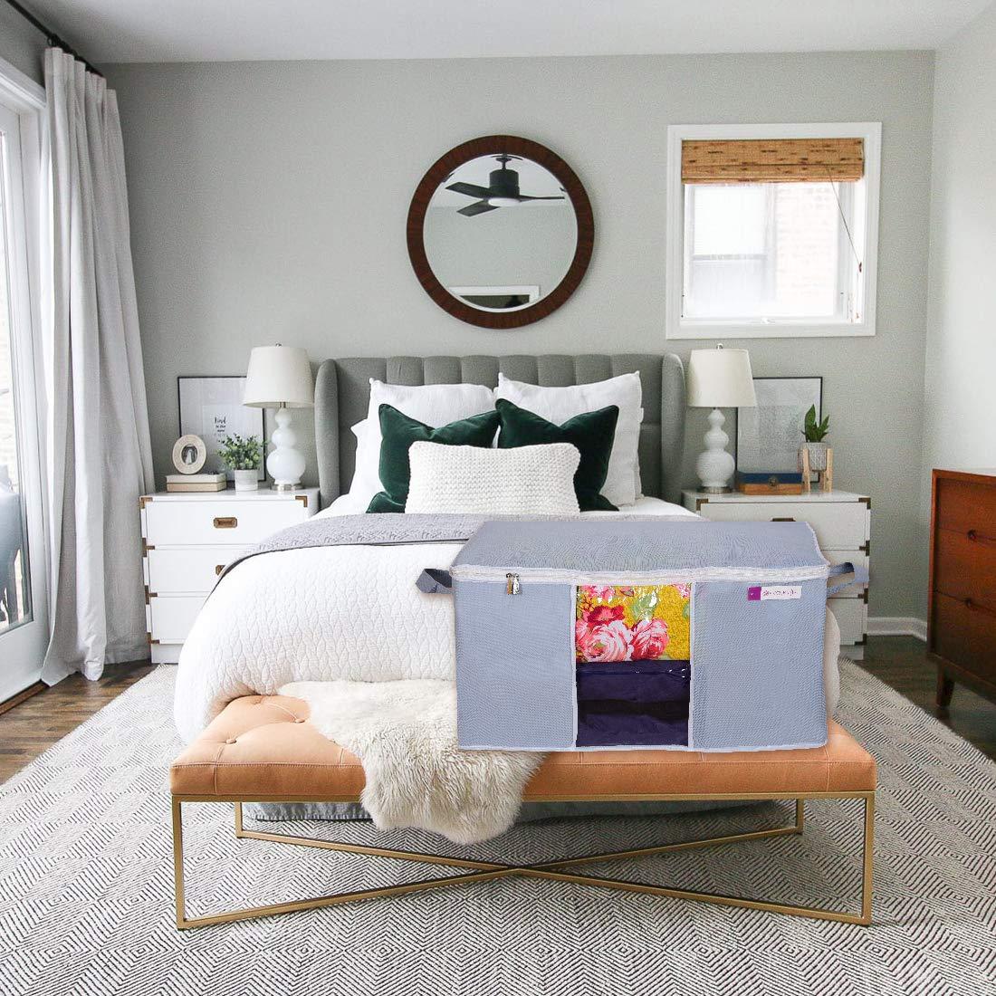 Storage Bag-UnderBed Blanket Storage Bag Covers With Handles (Set of 2)